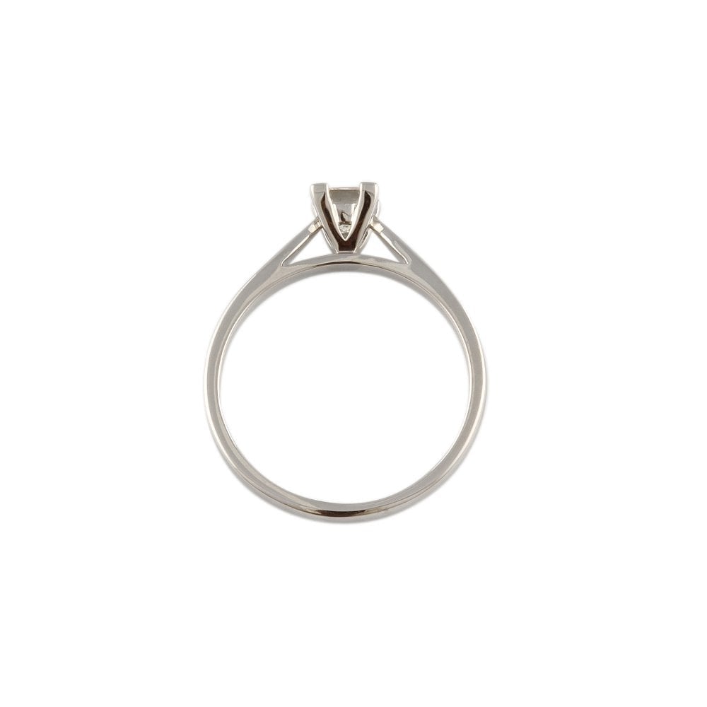 White Gold 0.45ct Princess Cut Diamond Solitaire Ring
