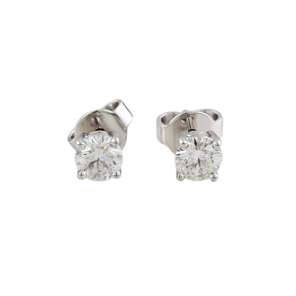 18ct  White Gold Diamond Solitaire earrings 0.64ct