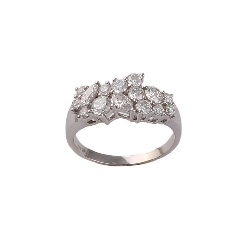 White Gold 1.20ct Round and Marquise Shaped Diamond Set Ring