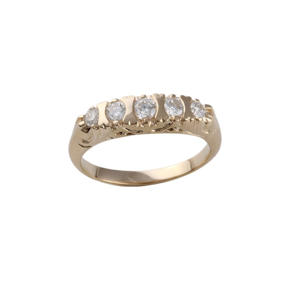 Yellow Gold 0.40ct Round Diamond Five Stone Ring