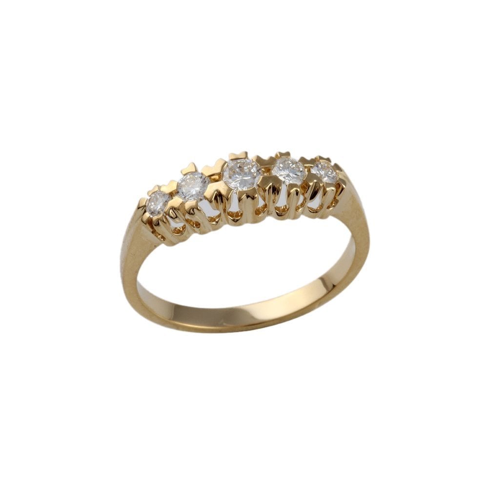 Yellow Gold 0.35ct Round Diamond Five Stone Ring