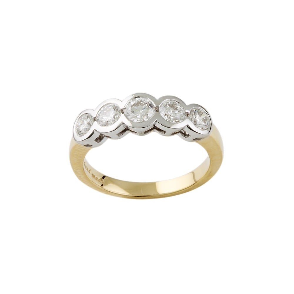 9ct Yellow and White Gold Diamond Ring 1.0ct