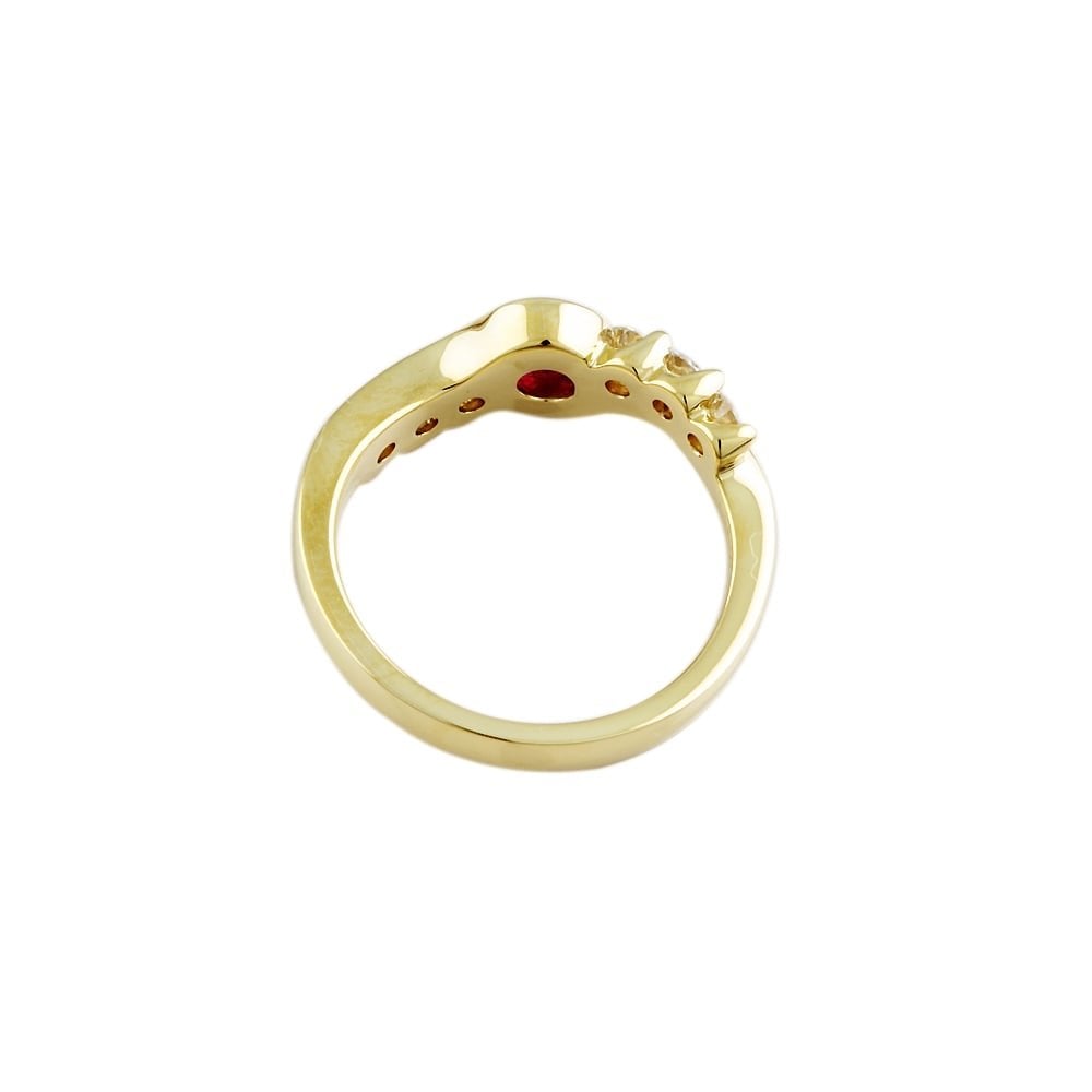 9ct Yellow Gold Ruby and Diamond Dress Ring