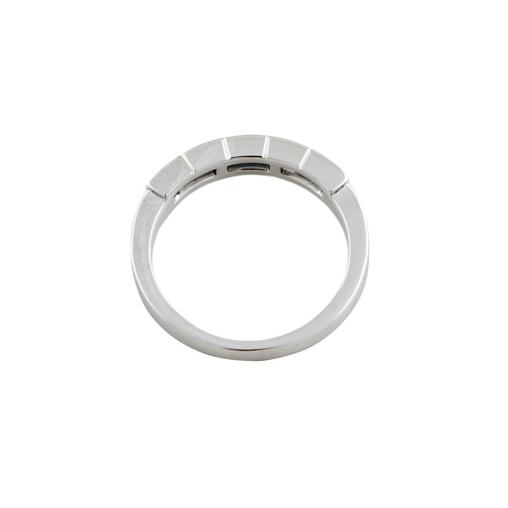 9ct White Gold Blue Sapphire0.53ct and 0.21ct Diamond Half Eternity Ring
