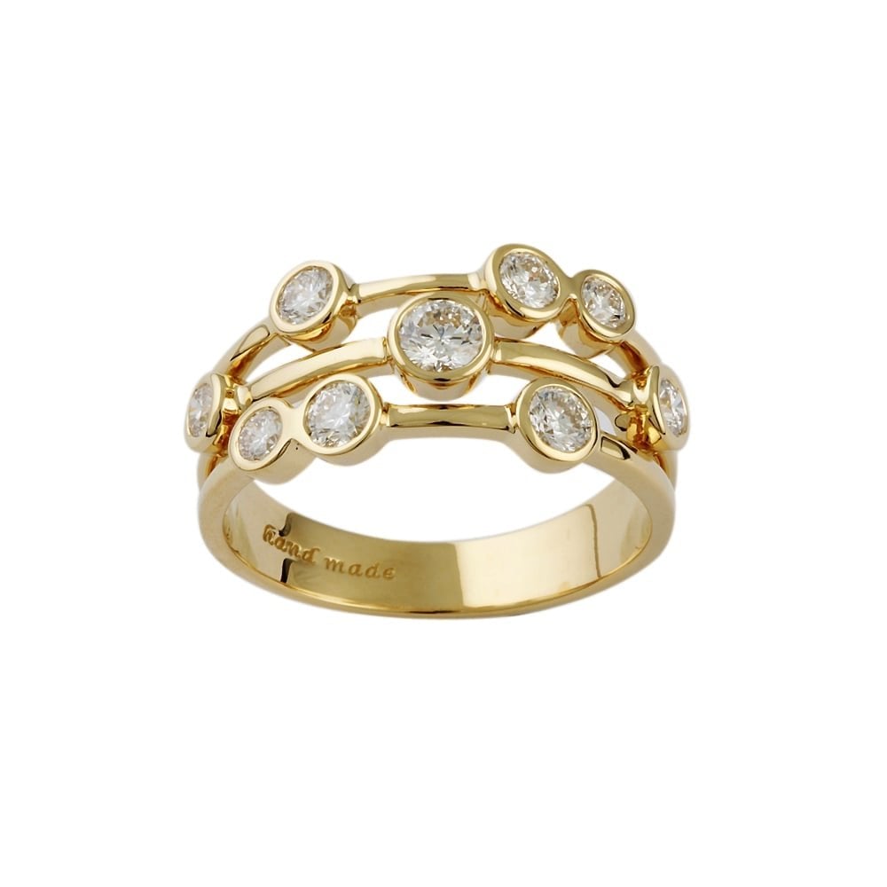 9ct Yellow Gold Diamond Bubble Ring 1.05ct