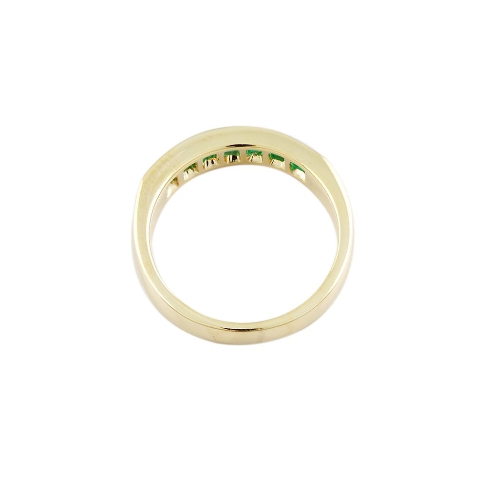 9ct Yellow Gold Emerald Seven Stone Ring