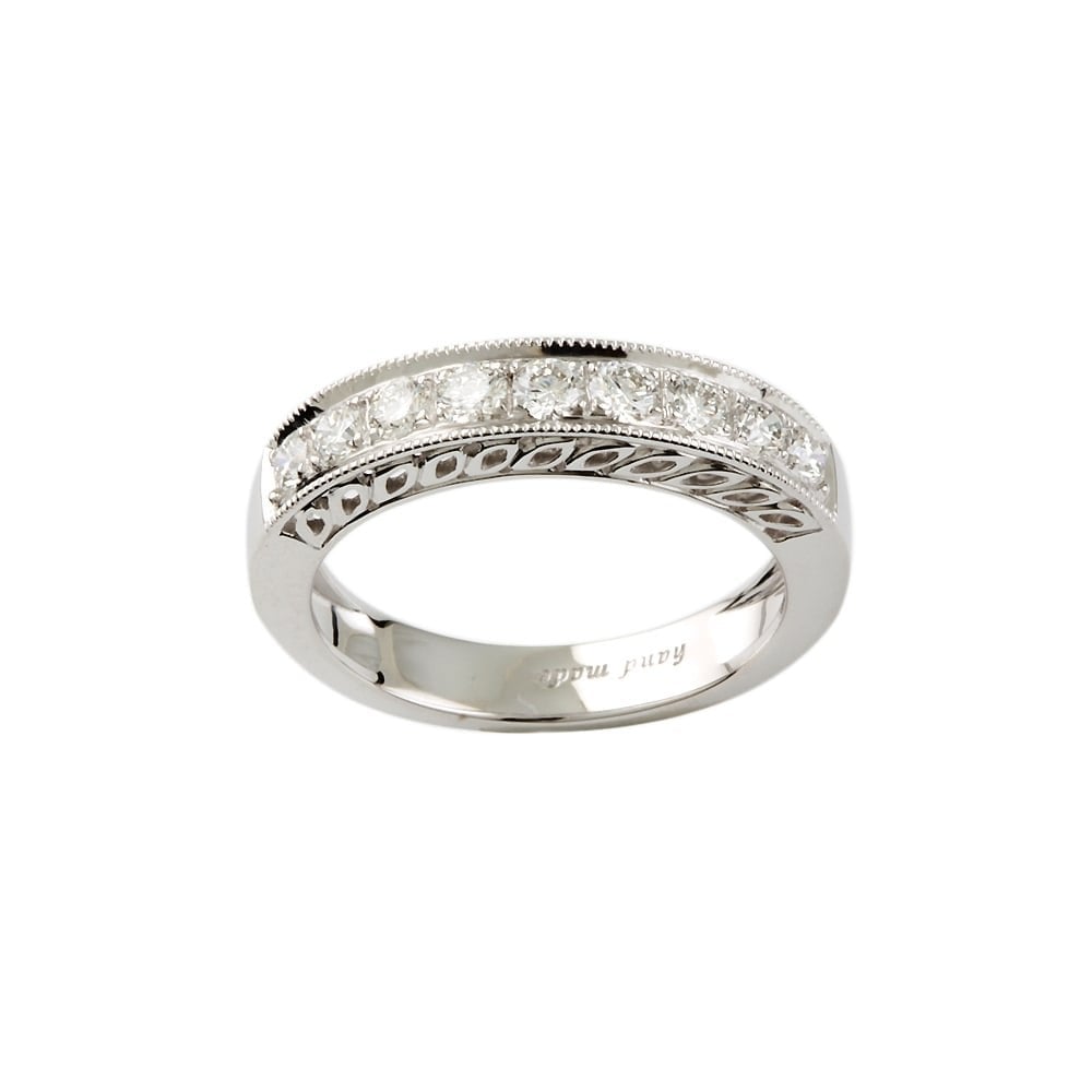 9ct White Gold Diamond Half Eternity Ring