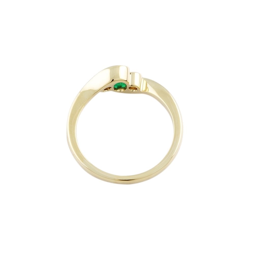 9ct Yellow Gold Emerald 0.46ct and Diamond 0.12ct