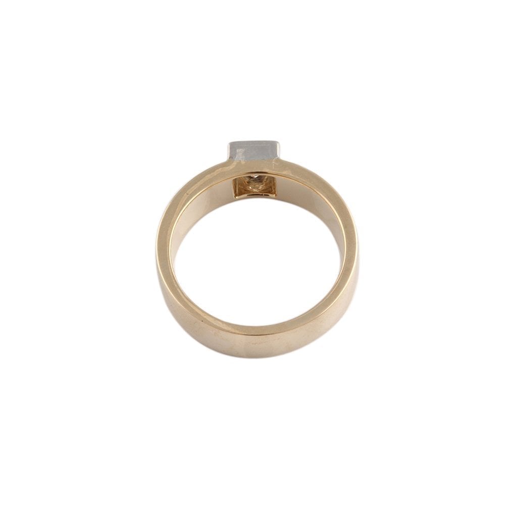 Yellow and White Gold 0.40ct Princess Cut Diamond Solitaire Ring