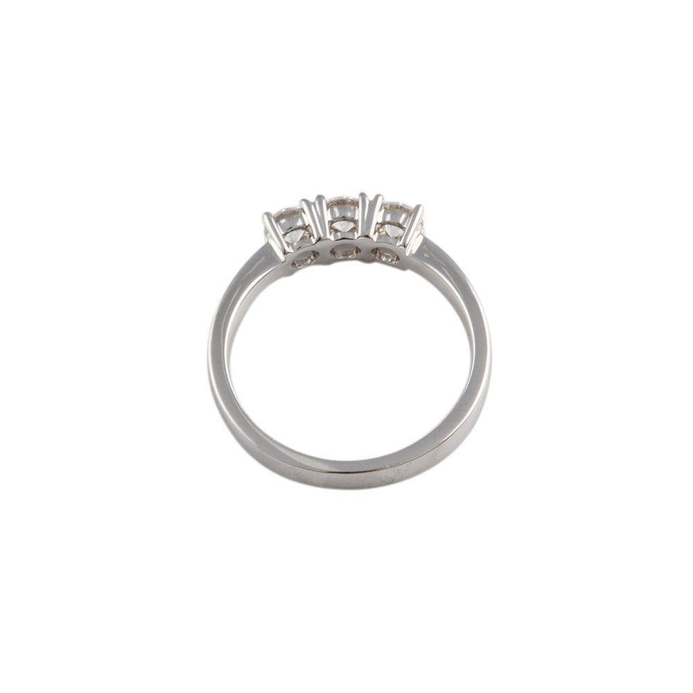 White Gold 0.50ct Round Diamond Three Stone Ring