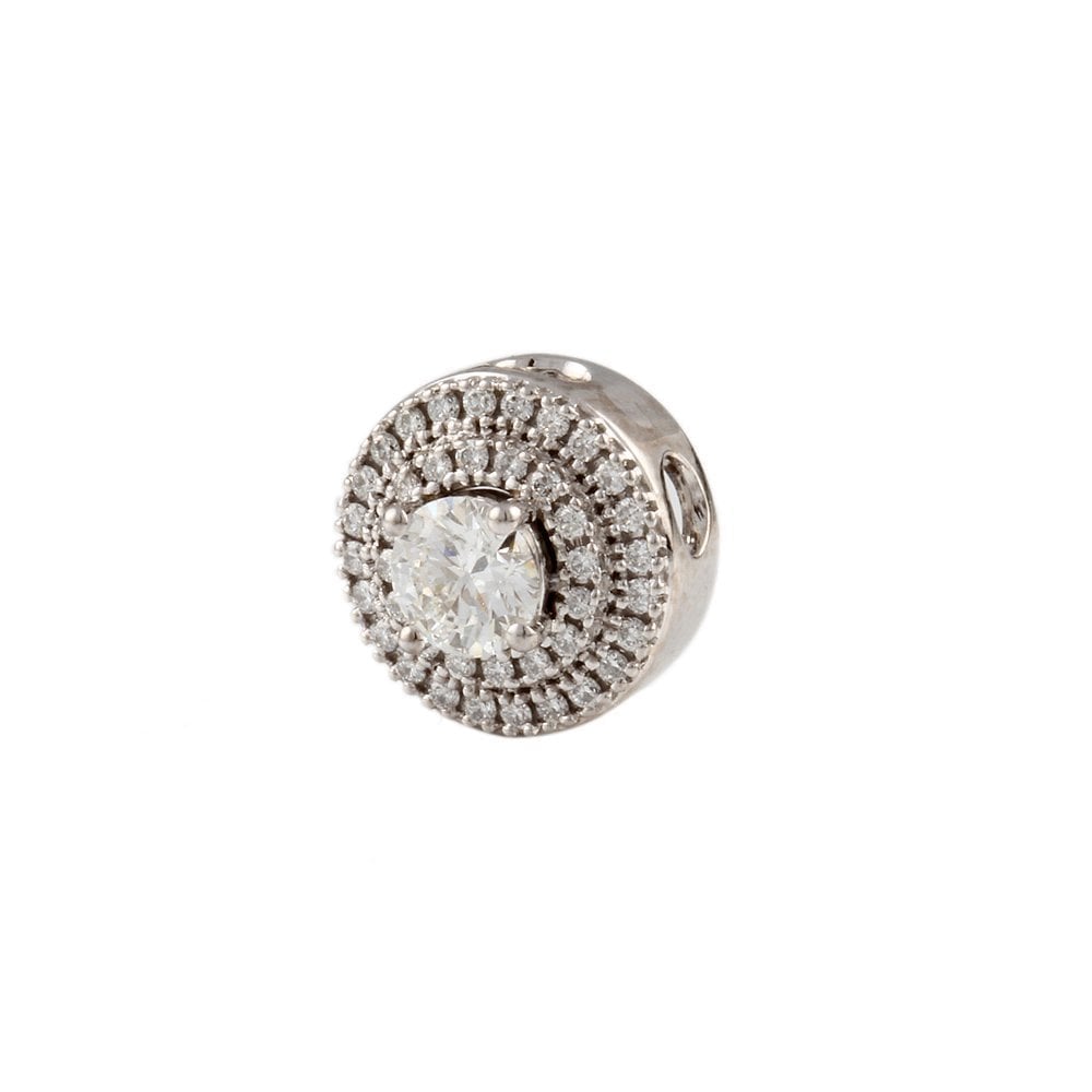 9ct White Gold 0.58ct Round Brilliant Cut Diamonds Cluster Pendant