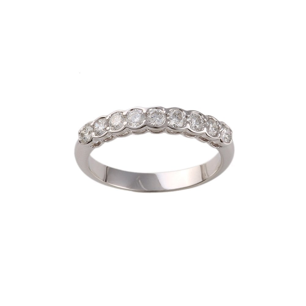 White Gold 0.70ct Round Diamond Half Eternity Ring