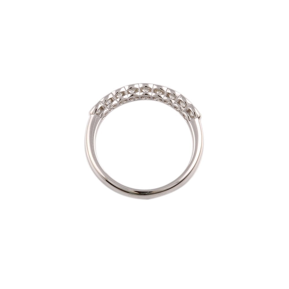 White Gold 0.70ct Round Diamond Half Eternity Ring