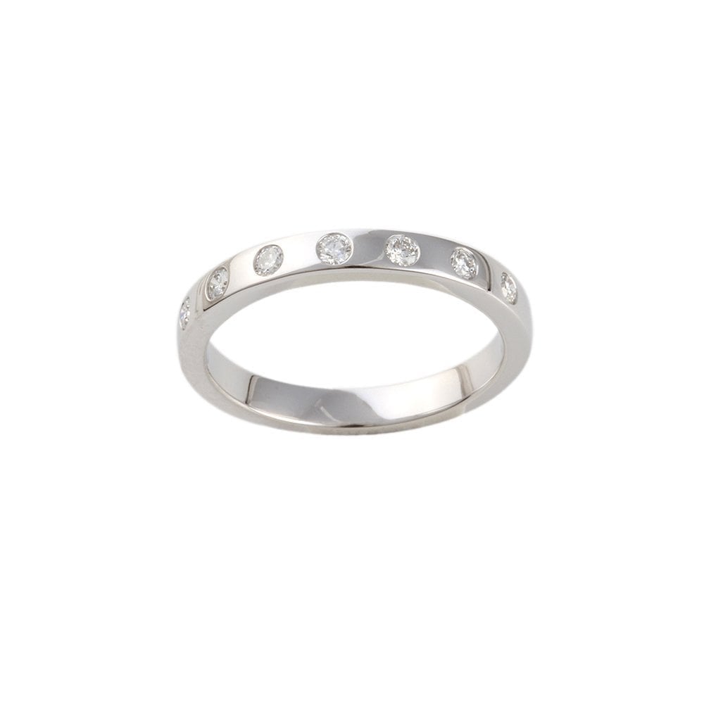 White Gold 0.25ct Round Diamond Seven Stone Half Eternity Ring