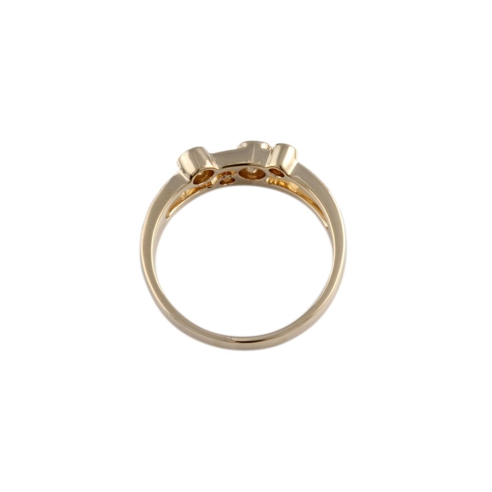 Yellow GoldRound Diamond Four Stone Bubble Ring 0.35ct