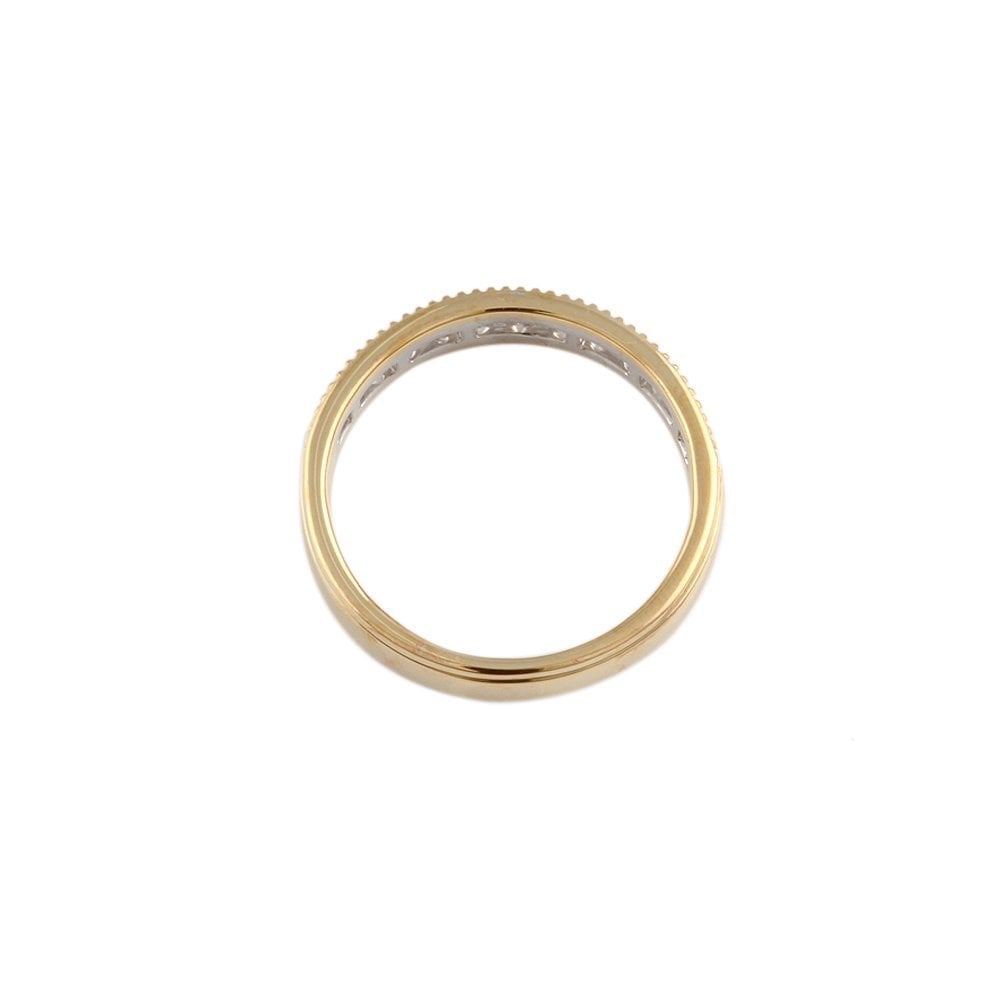 Yellow and White Gold 0.50ct Round Diamond Half Eternity Ring