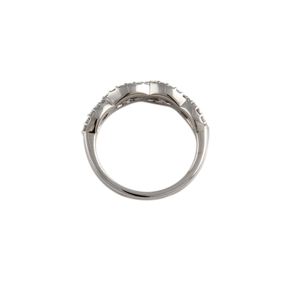 White Gold 0.37ct Round Diamond Twisted Half Eternity Ring