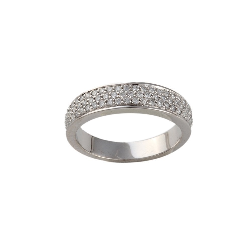 White Gold 0.30ct Round Diamond Three Row Half Eternity Ring