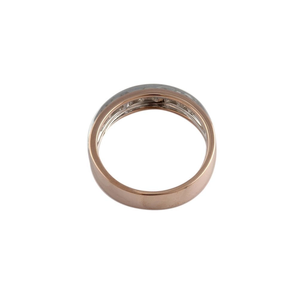 Rose and White Gold 0.45ct Princess Cut Diamond Set Half Eternity Ring