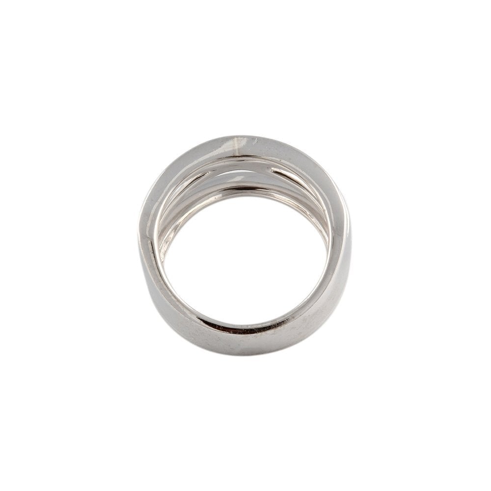 White Gold Plain Crossover Ring