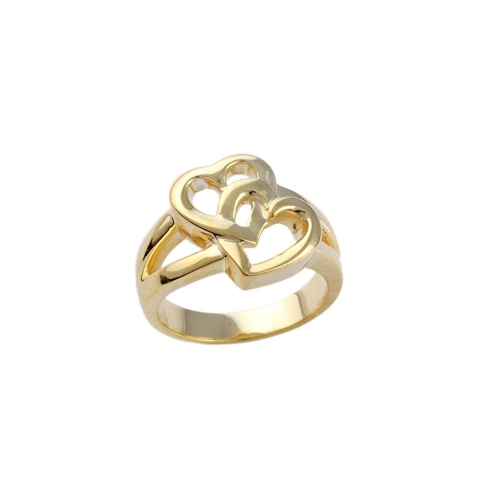 Yellow Gold Interlocking Heart Ring