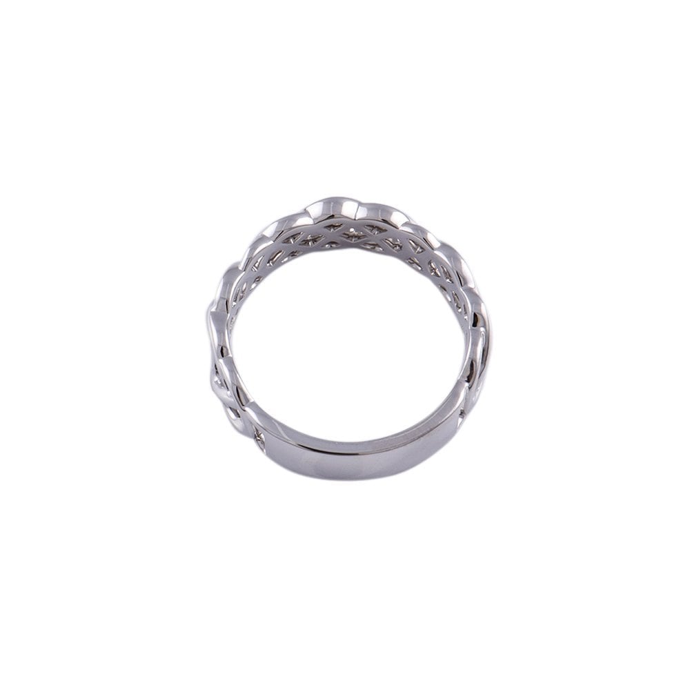 White Gold Multi Crossover Ring