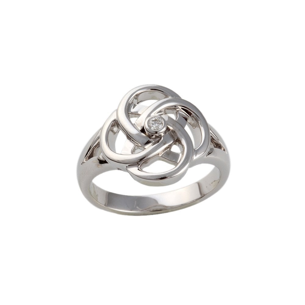 White Gold 0.03ct Round Diamond Single Stone Dress Ring