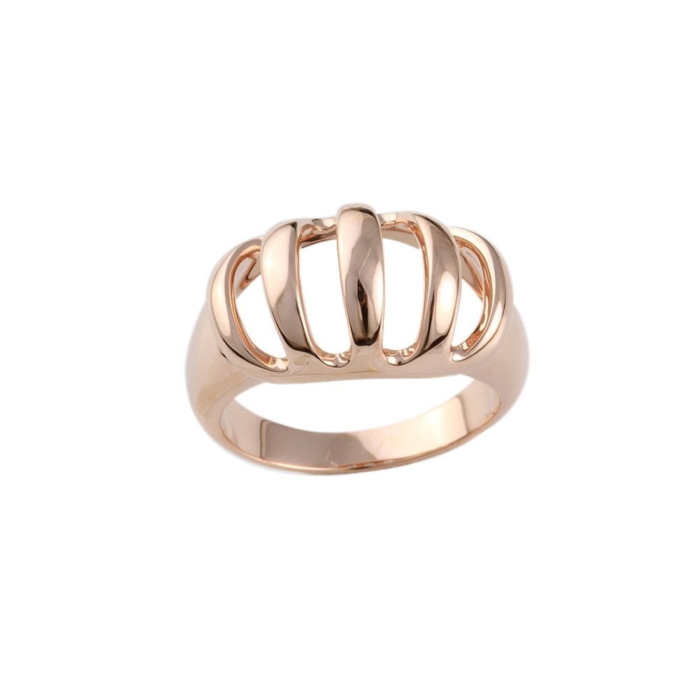 Rose Gold Plain Ribbed Ring