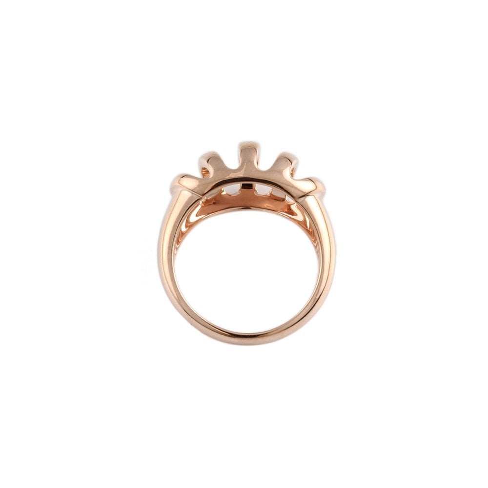 Rose Gold Plain Ribbed Ring