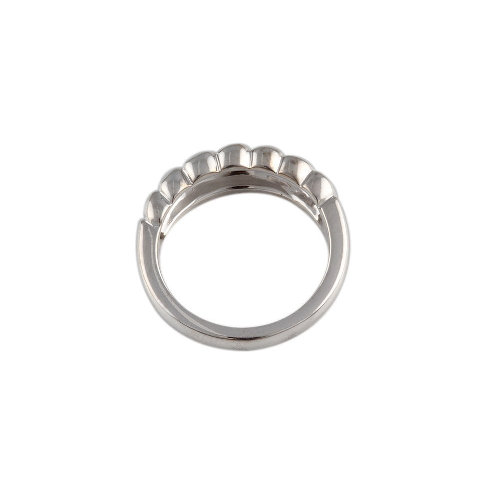 White Gold Plain Ribbed Ring