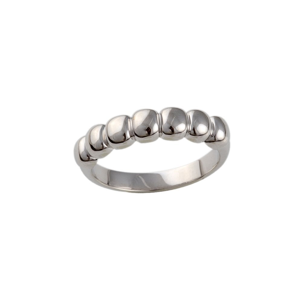 White Gold Plain Beaded Ring