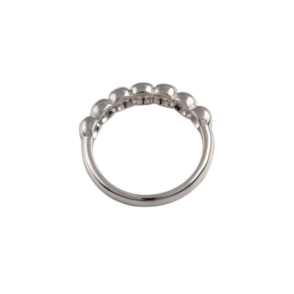 White Gold Plain Beaded Ring