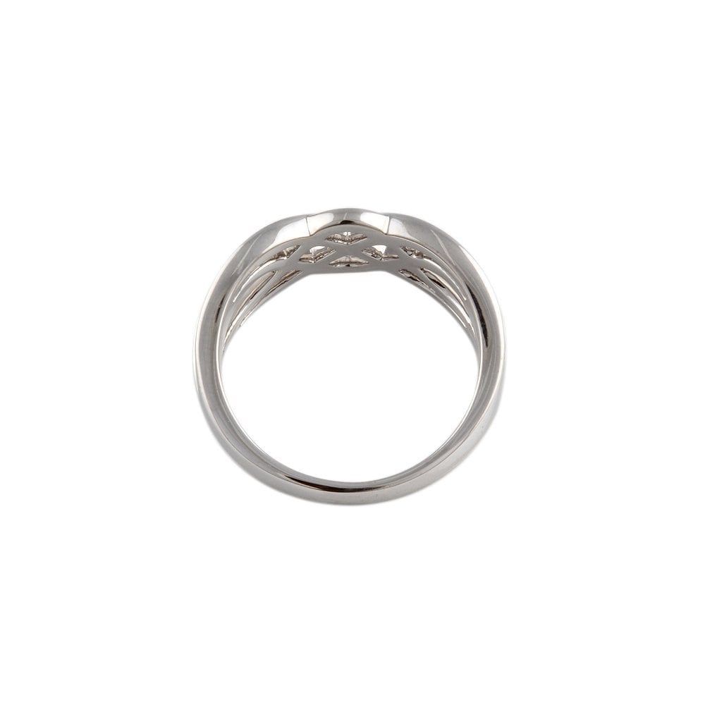 White Gold Crossover Style Infinity Ring