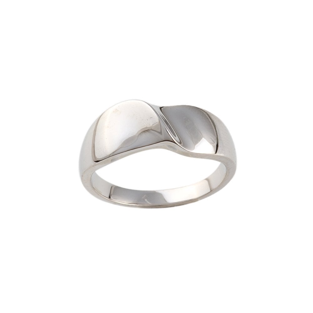 White Gold Plain Twist  Ring