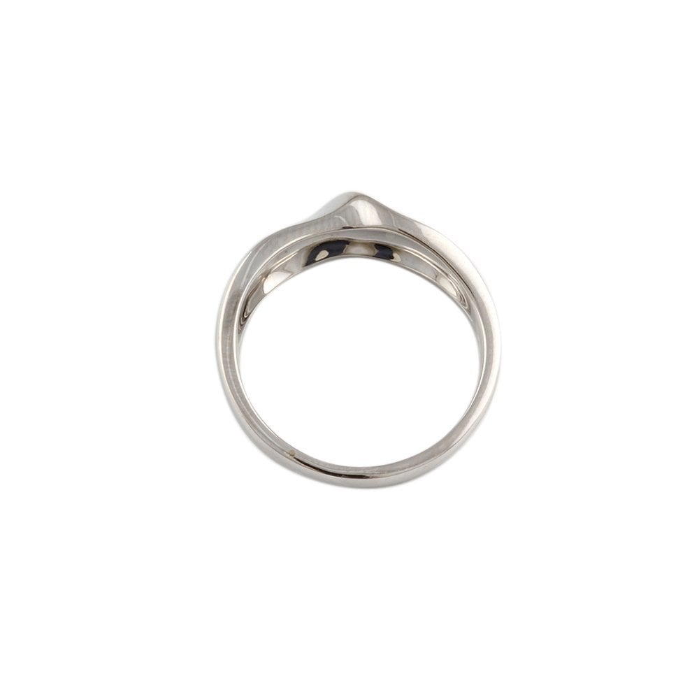 White Gold Plain Twist  Ring
