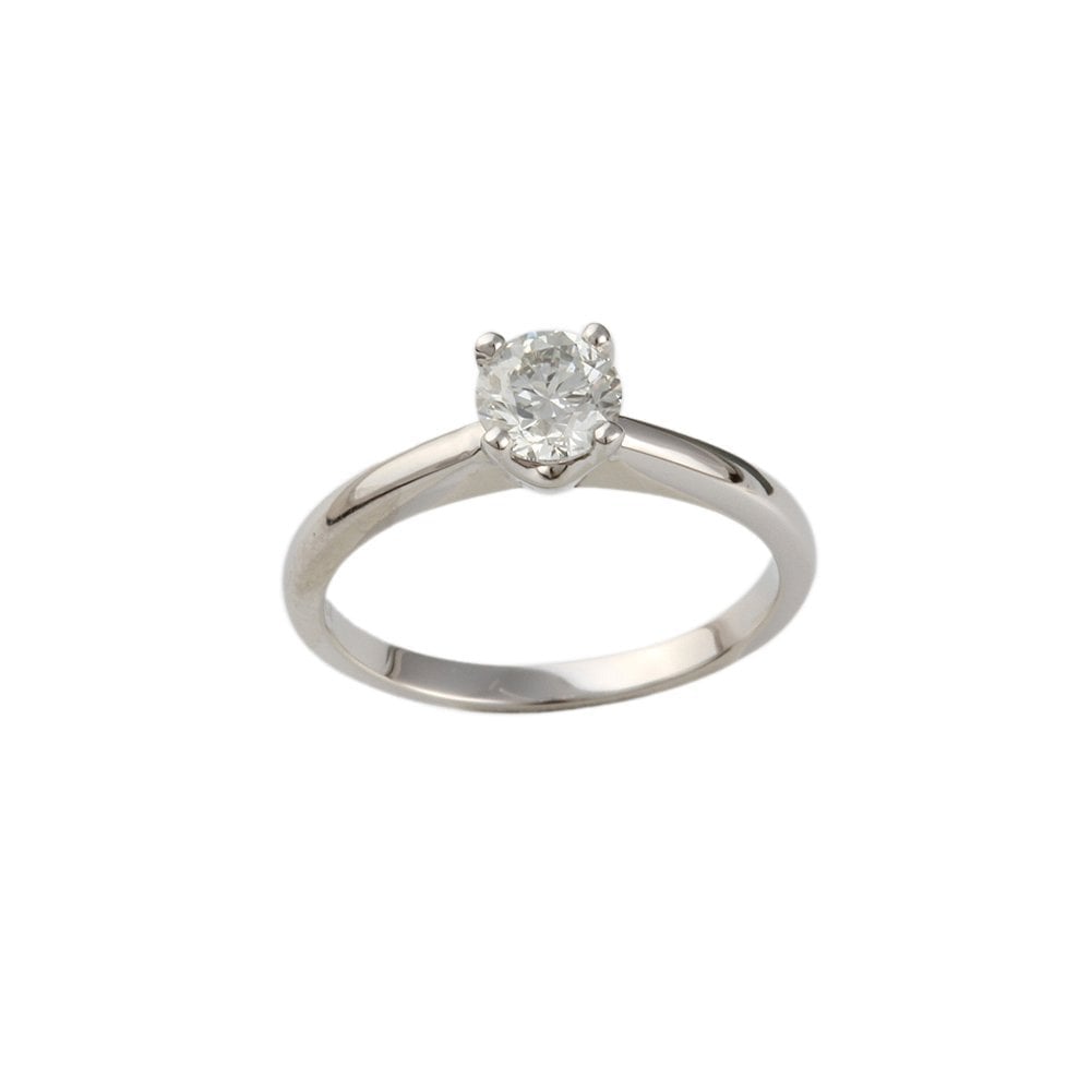 White Gold 0.50ct Round Diamond Solitaire Ring
