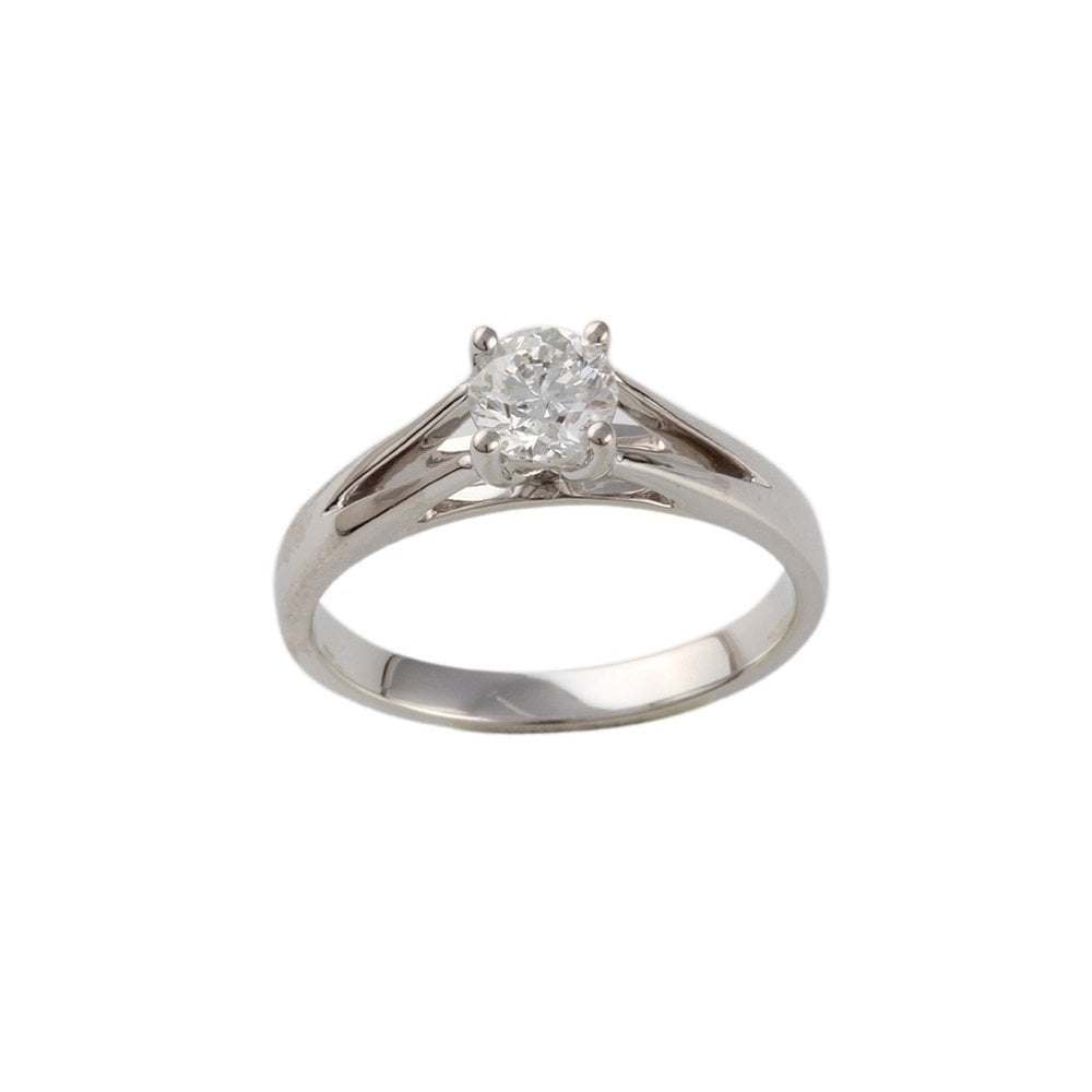 White Gold 0.50ct Round Diamond Solitaire Ring