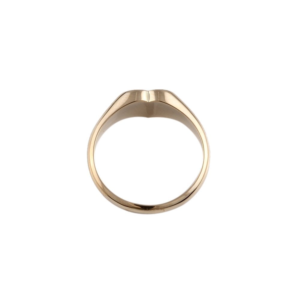 Yellow Gold Heart Shaped Head Signet Ring