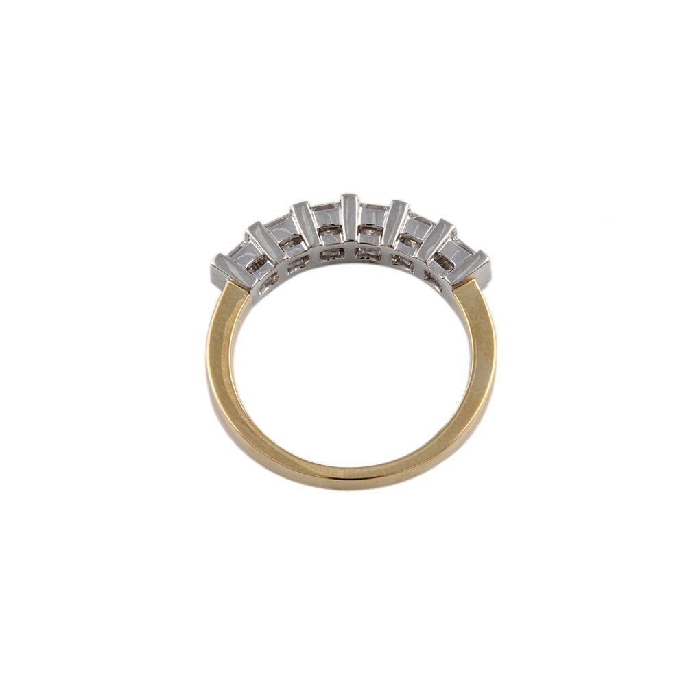 White Gold 0.60ct Princess Cut Diamond Half Eternity Ring