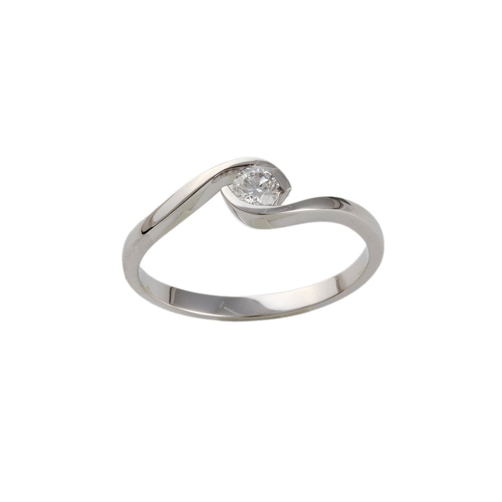 White Gold 0.33ct Round Diamond Solitaire Ring