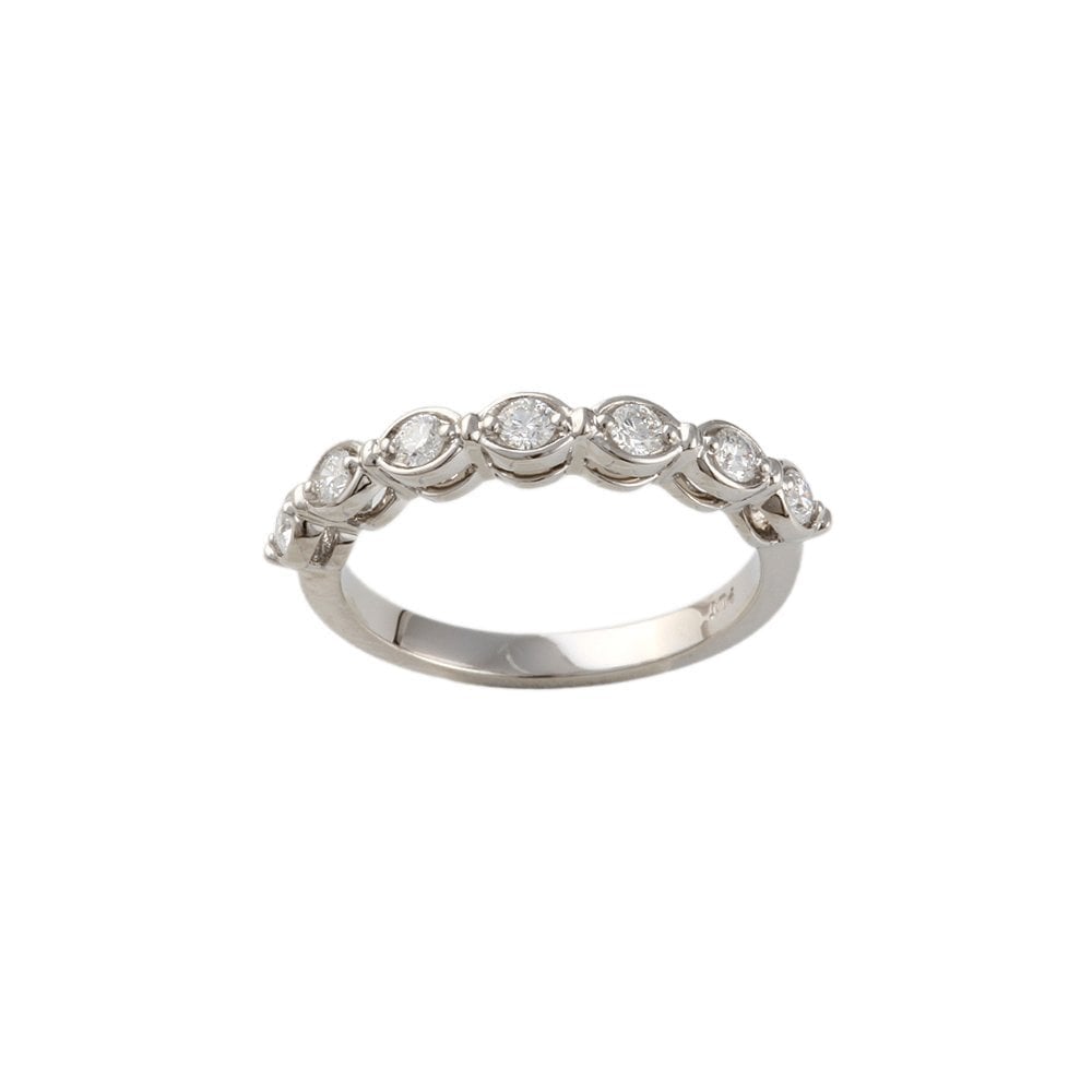 White Gold 0.30ct Round Diamond Seven Stone Half Eternity Ring