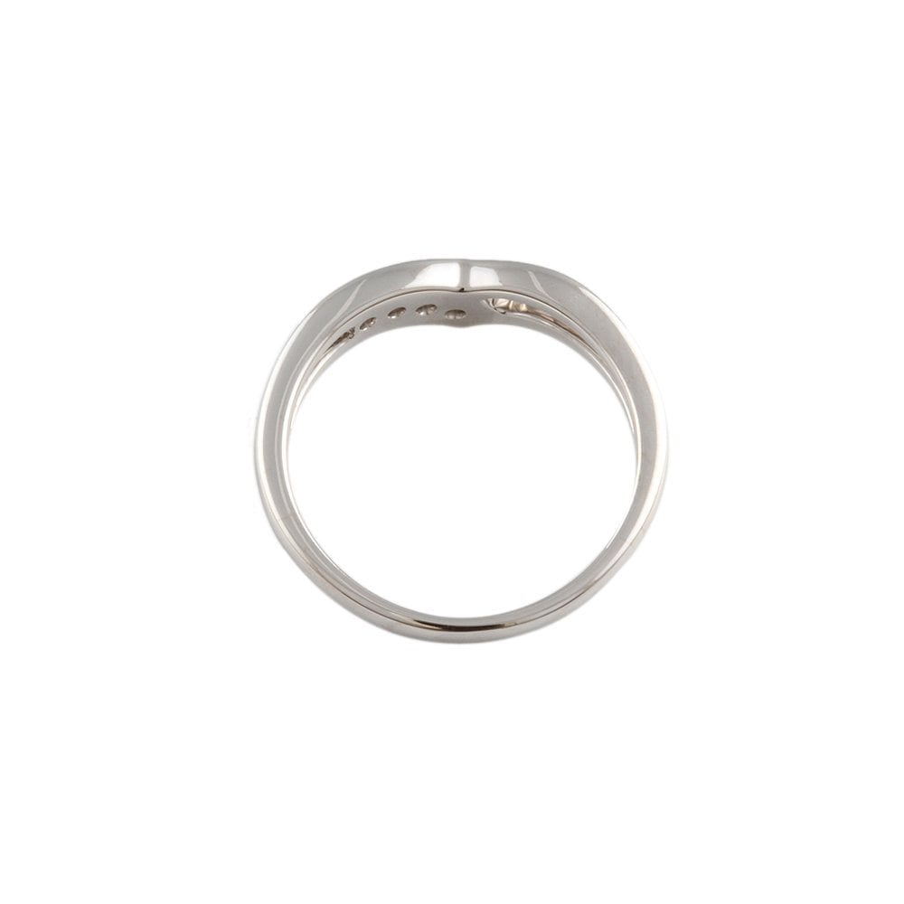 White Gold 0.10ct Round Diamond Set Wishbone Ring