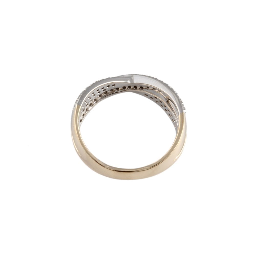 White Gold 0.50ct Round Diamond Set Crossover Style Ring