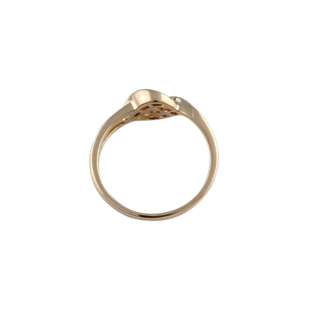 Yellow Gold 0.18ct Round Diamond Solitaire Ring with Studded Sides