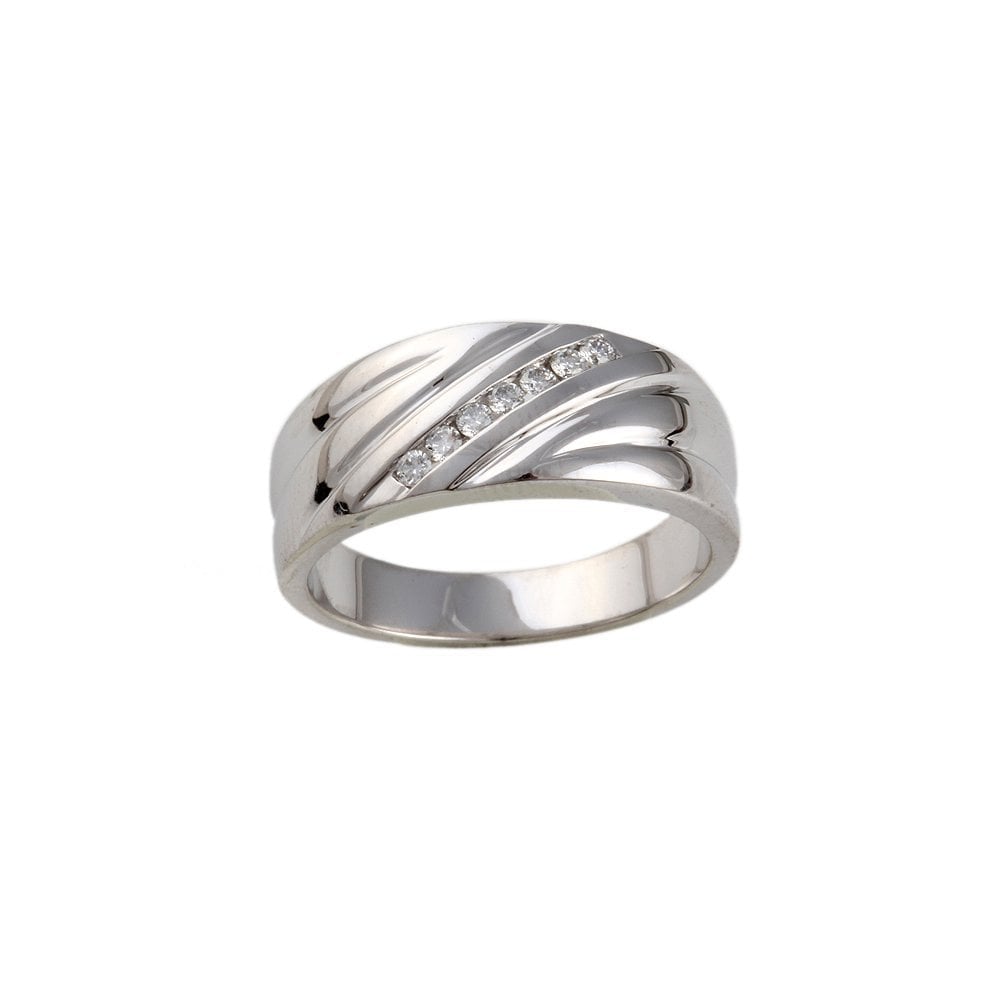 White Gold 0.11ct Round Diamond Set Ring