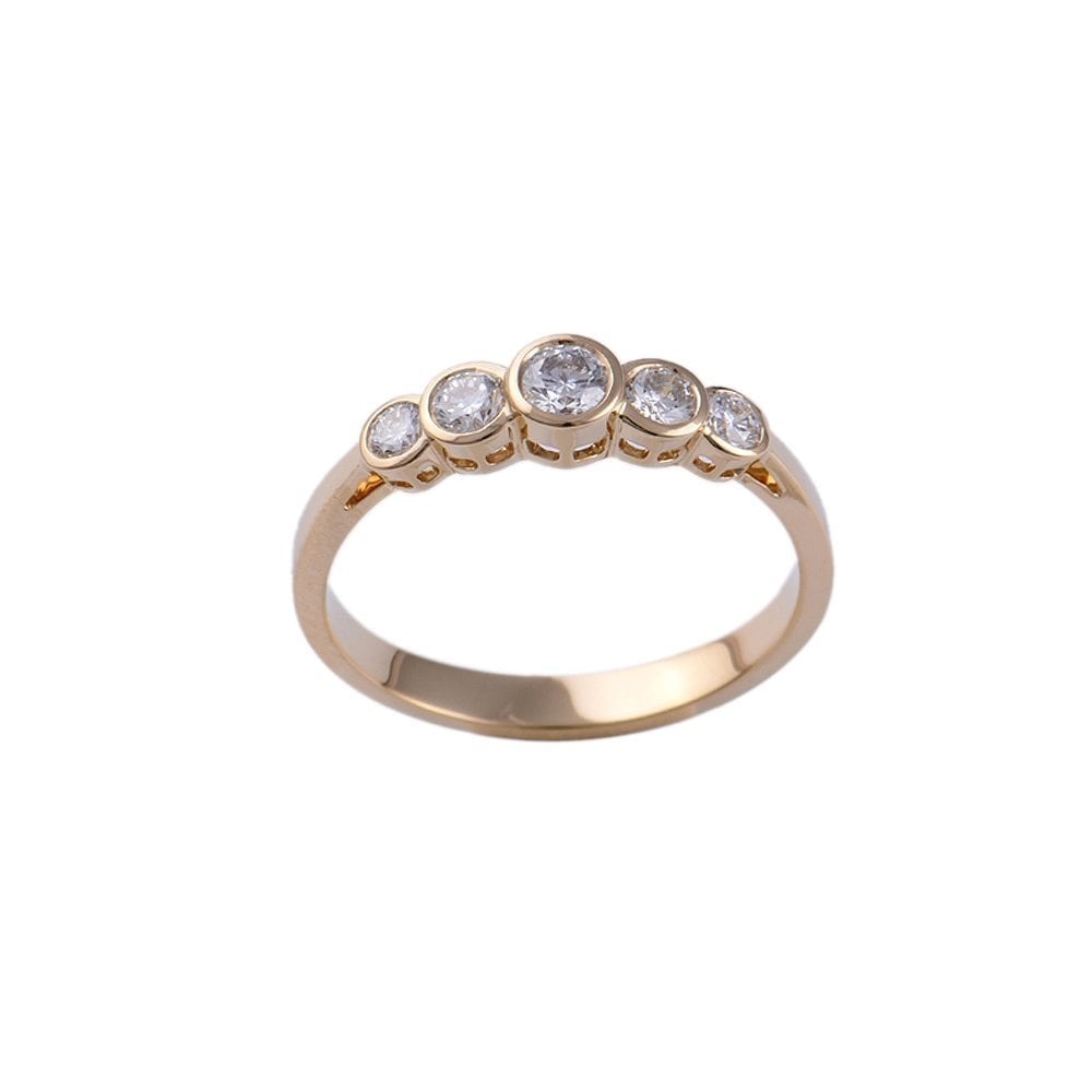 Yellow Gold 0.47ct Round Diamond Set Five stone Ring