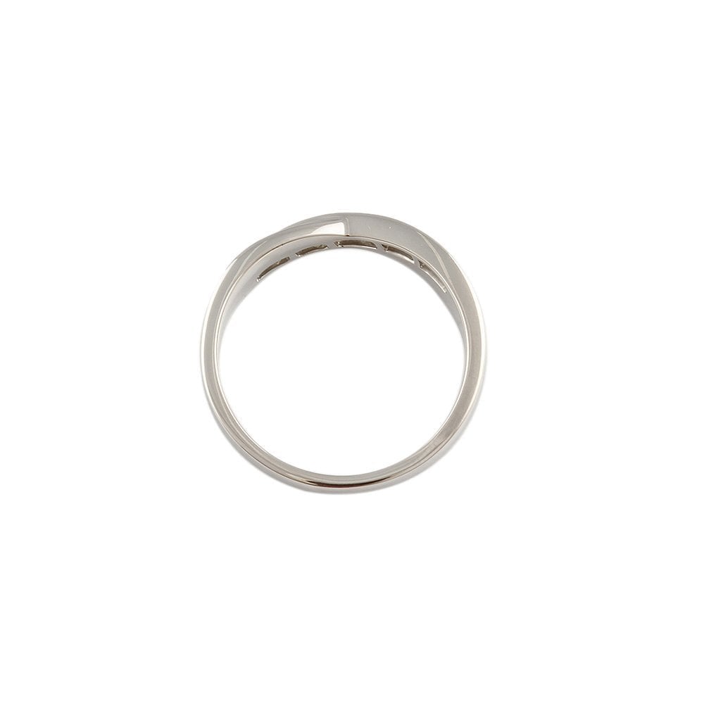 White Gold 0.55ct Princess Cut Diamond Set crossover Style Half Eternity Ring