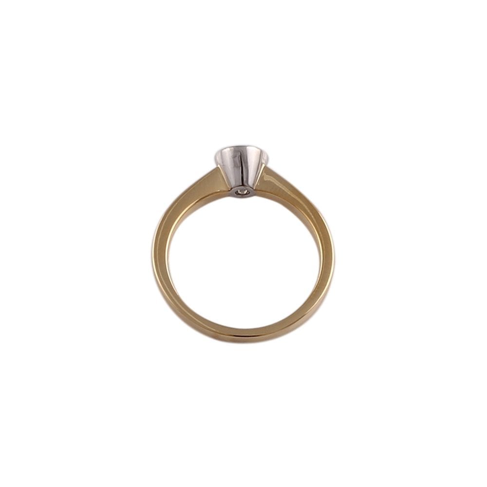 Yellow and White Gold 0.50ct Round Diamond Solitaire Ring