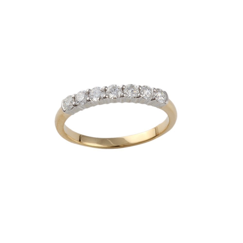 Yellow and White Gold 0.40ct Round Diamond Set Half Eternity Ring