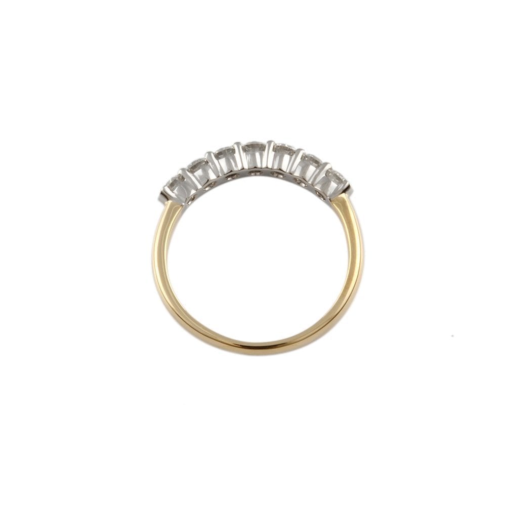Yellow and White Gold 0.60ct Round Diamond Set Half Eternity Ring